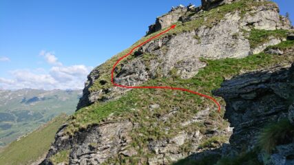 Il passaggio obbligato sul versante est del Pezzei