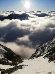 uscendo dal couloir Selle
