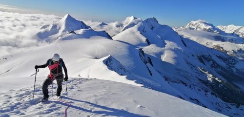 Rimpfischhorn e Allalinhorn alle spalle