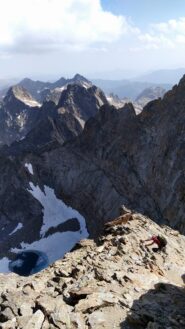 Scendendo verso la cengia della normale