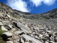 Il valloncello di salita visto da quota 3050 circa.