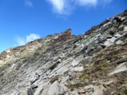 Punta Money dai pressi del punto dove iniziare il traverso sotto cresta.