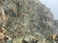 arrampicando sotto la pioggia