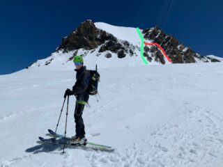 variante roccette in rosso (una sosta fuori dalle rocce).