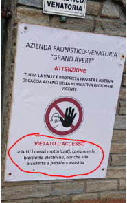 Divieto bici elettriche 