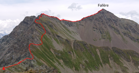 Il tratto dove bisogna evitare la cresta 