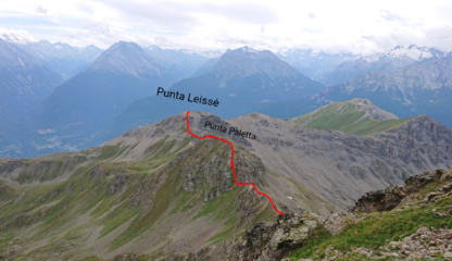 Il percorso dal Monte Rosso 