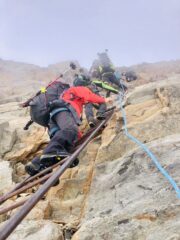 La piccola ferrata sotto la Gnifetti