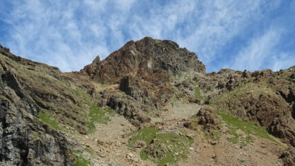 Il Rosso, a sx il canale di salita