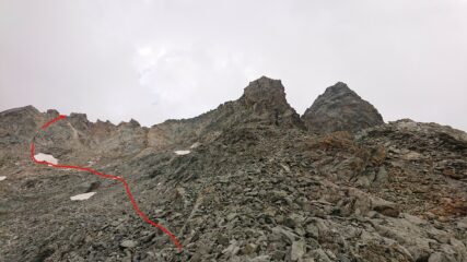 Il canale per salire in cresta