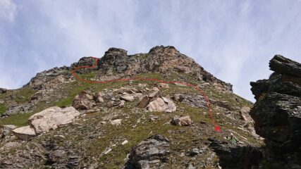 Aggiramento ultima difficoltà prima del colle  Tsomioy