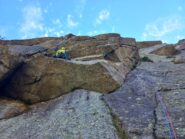 Edo sul traverso ammanigliato di L3 (prima dell'aggiunta di spit)