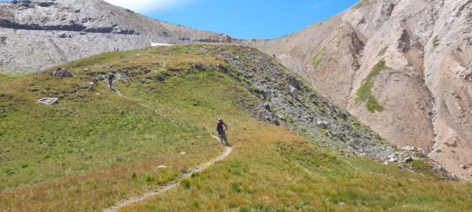 Discesa dal Galibier nella prima parte su sentiero