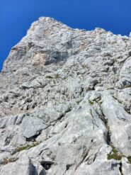 Parete su cui passa la via normale