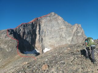 Il percorso di salita visto dai resti della Croce
