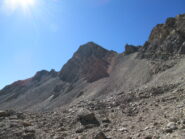 Monte Ciaslaras (m.3005) con a dx il pendio canale di discesa