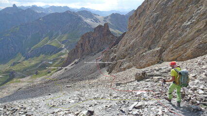 In giallo la traccia di salita in rosso quella di discesa.