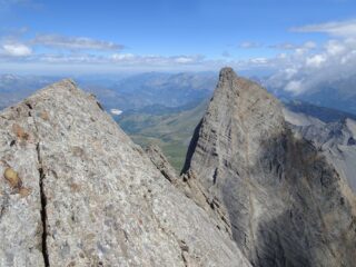 Dalla vetta vista verso l'Aiguille centrale