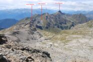 Dalla vetta: la cresta di Palasina, dal Corno Bussola al Corno Vitello