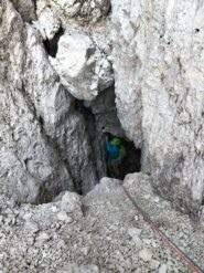 Tiro speleo per uscire dal masso incastrato. 