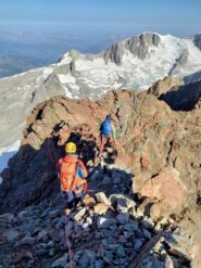 Inizio della discesa dalla normale