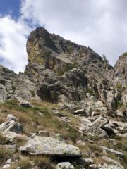 il torrione con il passo chiave della via