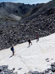 un piccolo nevaio dopo il Colle Marinet