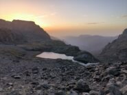 Il lago di Peraciaval all'alba.