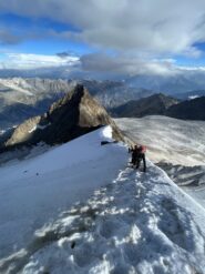 Il tratto nevoso /ghiacciato per arrivare allo Hohbarghorn