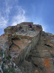 il diedro originale a dx. , tiro consigliato a sx.