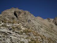 L'attacco della dorsale subito sopra il col Mouriare