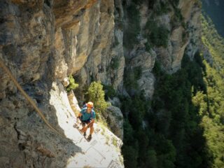 Sopra l'attacco  della ferrata