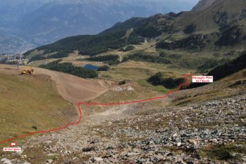 La via di salita, su percorso libero, vista quasi arrivato al Colle del Quis
