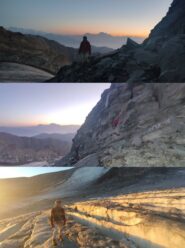 Discesa sul ghiacciaio dal bivacco Gratton