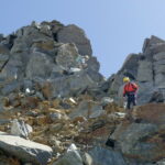 Ultimi metri scendendo al colle di Chamonin.