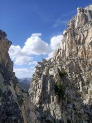 Uno sguardo indietro alla forcella in cui si traversa sul versante Fremamorta.