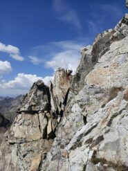 Tratto da disarrampicare prima della forcella con friend incastrato.