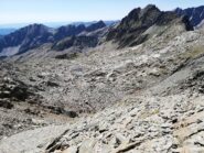 Caire de l' Agnel e vallone di salita dalla cima