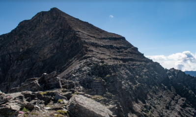 L'ultimo tratto di salita. Io mi sono tenuta sul filo di cresta a sinistra