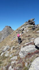 in cresta oltre il colle del Vallonetto verso la nostra meta.. al fondo sulla sx..