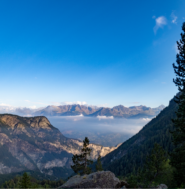 La vista verso la valle centrale dopo il bosco