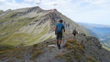 Il tratto di cresta percorso.