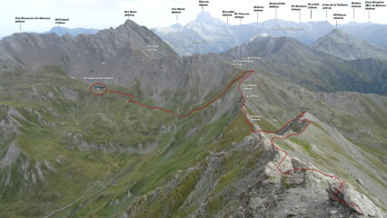 Il percorso fatto ,visto da P.ta Rasin.