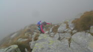 Salendo alla Tre Vescovi con la nebbia