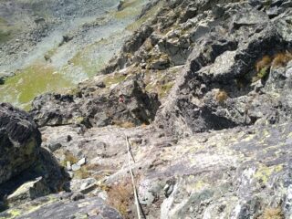 Sguardo in basso dalla sosta del tiro.