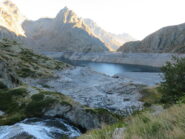 Lago del Chiotas all'alba, desolatamente basso