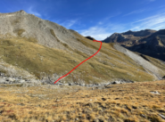 traccia da quota 2700m dal sentiero per il colle Malacosta