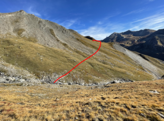 traccia da quota 2700m dal sentiero per il colle Malacosta