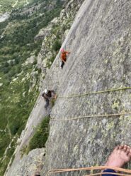 Sandro e Federico sul traverso di L5