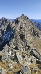 La cresta per il Campanile vista dal Caurga